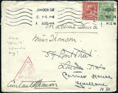 Stamp of Great Britain » King George V 1918 (Aug 1) Envelope from the British Red Cross S