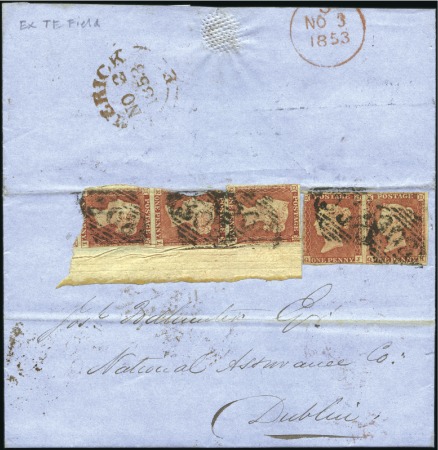 Stamp of Ireland 1853 (Nov 2) Cover from Limerick to Dublin with 18