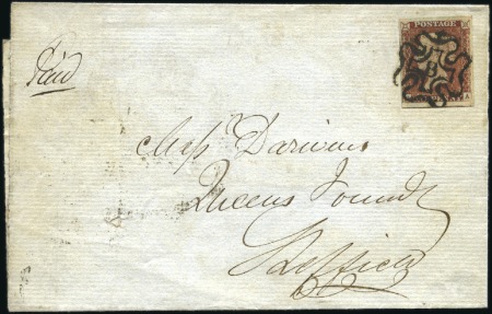 Stamp of Great Britain » 1841 1d Red 1843 (Jul 3) Cover (no side flaps) from London to