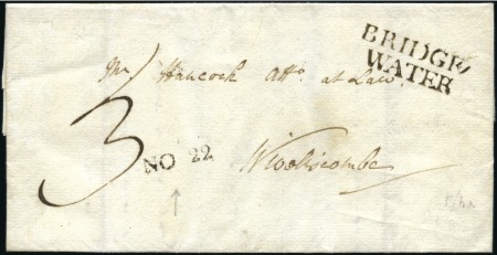 Stamp of Great Britain » Postal History » Pre-Adhesive & Stampless 1792 Entire from Stowey to Wiveliscombe via Bridge