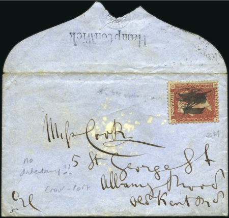 Stamp of Great Britain » 1854-70 Perforated Line Engraved c1855 Envelope sent within London with 1854-57 1d