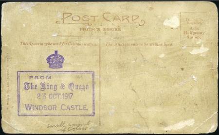 Stamp of Great Britain » King George V 1917 Picture postcard of Windsor Castle with viole
