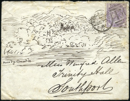 Stamp of Great Britain » 1855-1900 Surface Printed 1881 (Oct 13) Hand illustrated envelope of Hornby