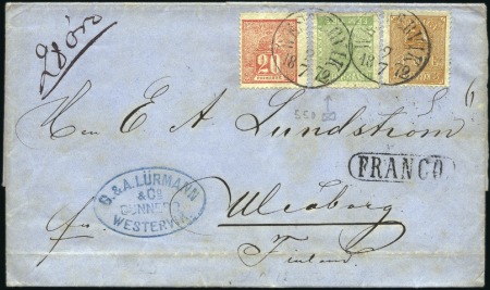 Stamp of Sweden 1872 Entire to Finland with 1858 Coat of Arms 5öre