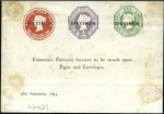 Stamp of Great Britain 1855-59, Two pieces with stamped to order postal s