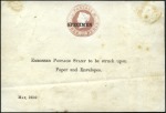 Stamp of Great Britain 1855-59, Two pieces with stamped to order postal s