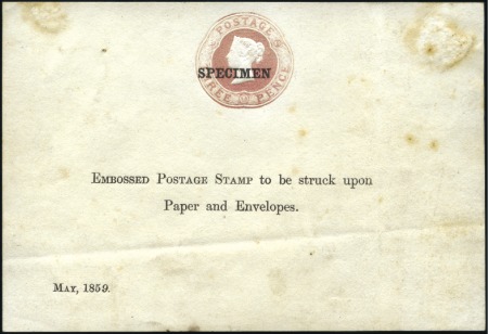 Stamp of Great Britain 1855-59, Two pieces with stamped to order postal s
