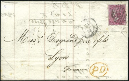Stamp of Great Britain » 1855-1900 Surface Printed 1855 (Dec 18) Lettersheet from London to France wi