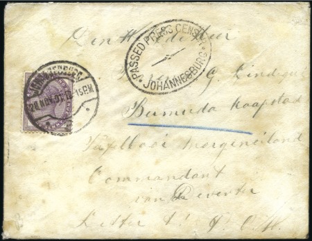 Stamp of Great Britain » British Post Offices Abroad SOUTH AFRICA: 1901 (Nov 28) Envelope from Johannes