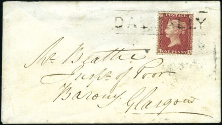 Stamp of Great Britain » 1854-70 Perforated Line Engraved 1858 (May) Envelope with 1854-57 1d red tied by Da