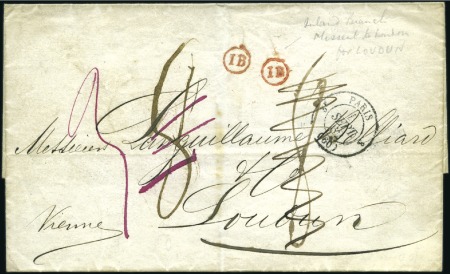 Stamp of Great Britain » Postal History » Pre-Adhesive & Stampless 1862 (Sep 1) Cover from Paris to Loudun, missent t
