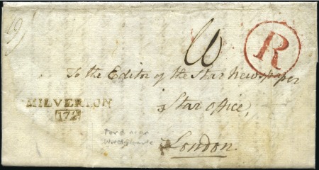 Stamp of Great Britain » Postal History » Pre-Adhesive & Stampless 1810 Lettersheet from "Ford, near Wiveliscombe" to