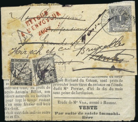 Stamp of Belgium » Belgique. 1884-91 Nouveaux types, nouvelles valeurs - Émission 1c gris sur bande journal complète de Bruxelles 13