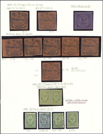 Stamp of Russia » Zemstvos Kirillov (Novgorod): 1869-1909, Selection of 36 wi