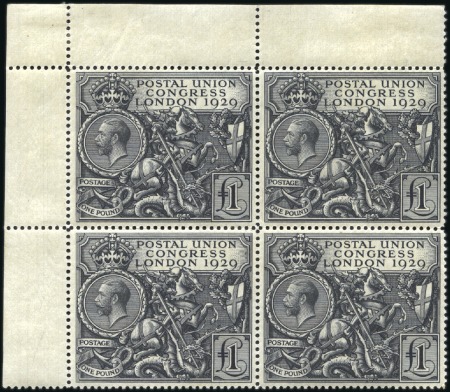 Stamp of Great Britain » King George V 1929 UPU Congress £1 black in top left corner marg