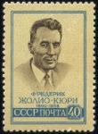 Stamp of Russia » Soviet Union 1959 Joliot-Curie 40k large and small size, nh, ve