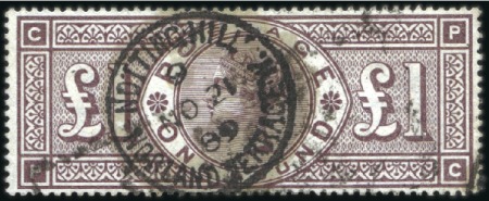 Stamp of Great Britain » 1855-1900 Surface Printed 1884 £1 Brown-Lilac, wmk Imperial Crowns, with Not