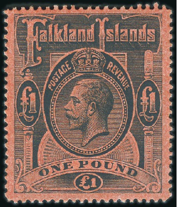 Stamp of Falkland Islands 1912-20 1/2d to £1 set of 10 values mint hinge tra