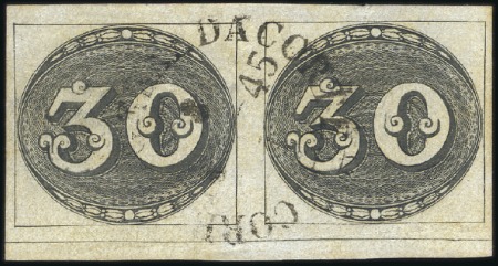 Stamp of Brazil 30r Fine impression, lovely pair from 2nd composit