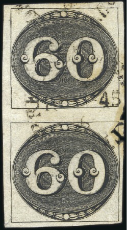 Stamp of Brazil 1843 Bull's Eye 60r Intermediate impression, showi