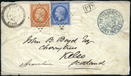 Stamp of Colonies françaises » Levant 1862 Enveloppe pour l’Écosse avec Empire ND 20c +4