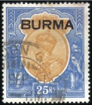 Stamp of Burma 1937-45, Used collection of Burma of pages includi