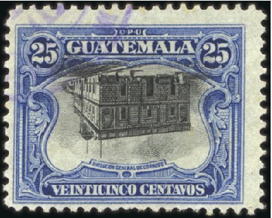 Stamp of Guatemala 1911 General Post Office 25c blue & black, used sh