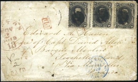 Stamp of United States 1869 (Nov 2) Whaling correspondence to Captain All