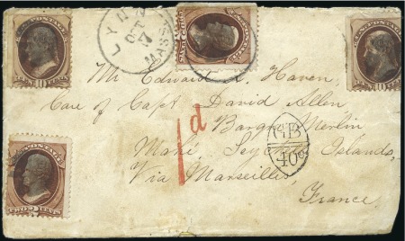 Stamp of United States 1870 (Oct 7) Whaling correspondence to Captain All