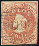 Stamp of Chile 1853-66 Selection of the classic Columbus Head iss