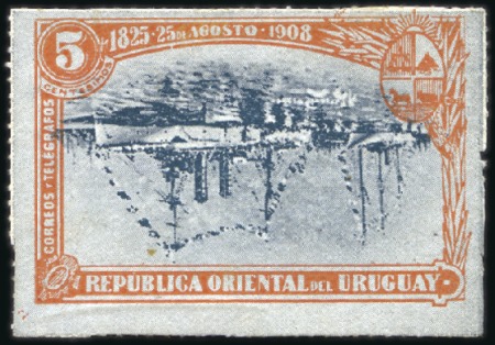 Stamp of Uruguay 1908 Cruiser Montevideo 1c to 5c complete set mint