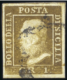 Stamp of Italian States » Sicily 1859 1gr Rust Brown, fine used, superb, cert. Coll