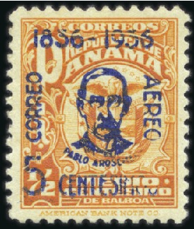 Stamp of Panama 1936 Airmail 5c on 1/2c orange, error, mint, fresh