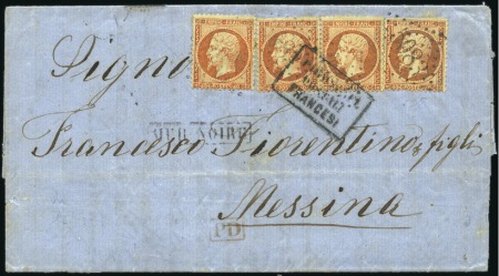 Stamp of Colonies françaises » Levant 1864 Lettre datée de Galatz pour l'Italie avec Nap