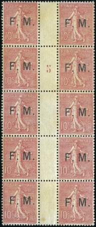 Stamp of France Franchise Militaire 1906 10c rose Semeuse lignée e