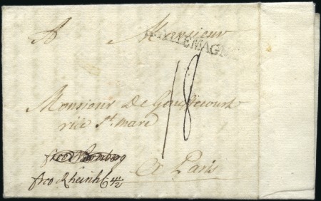 Stamp of France 1755 Lettre de Cassel pour Paris avec marque d'ent