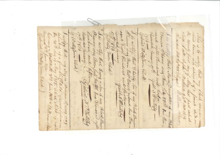 Stamp of United States 1821 Slave Document, Middletown, NY, both sides of