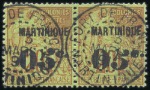 Stamp of Colonies françaises » Martinique 1888-91 ERREUR 5 penché dans 05c sur 20c Alphée Du
