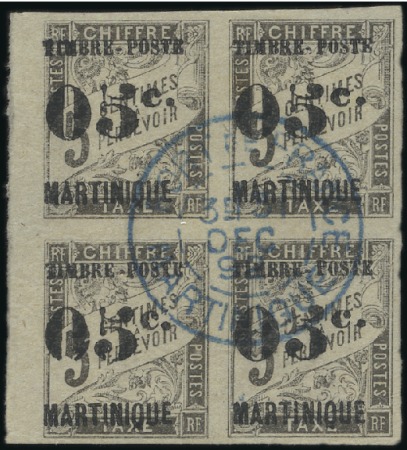 Stamp of Colonies françaises » Martinique 1891-92 Timbres taxe avec surch. 05c sur 5c noir e