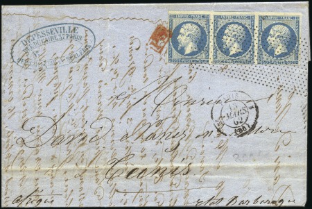 Stamp of France 1855-62, +30 lettres avec EMPIRE NON DENTELES dont