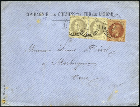 Stamp of France 1858-72, +130 lettres avec tarifs, oblitérations, 