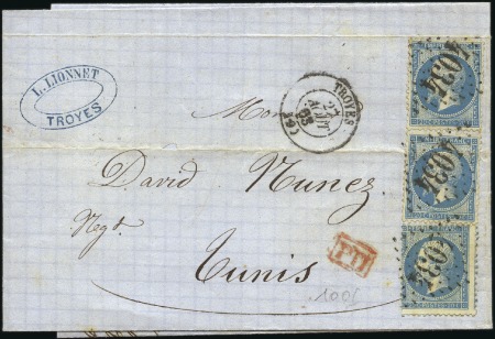 Stamp of France 1850-74, +60 lettres avec bons affranchissements, 