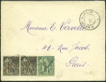 Stamp of Colonies françaises » Colonies Francaise Collections et Lots 1894-1900, 4 lettres: Zanzibar x2, Sénégal, St Pie