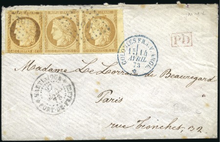 Stamp of Colonies françaises » Colonies Francaise Collections et Lots 1844-1935, 70 lettres dont GUADELOUPE 4 couleurs,