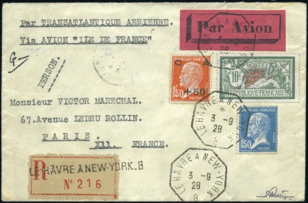Stamp of France 1928 (3 Sept.) Enveloppe "Compagnie Générale Trans