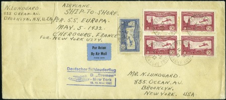 Stamp of France » Poste Aérienne 1932 (14 Mai) Enveloppe de Paris pour les États-Un