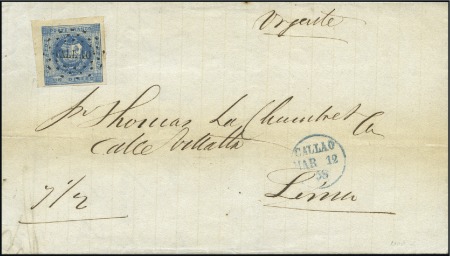 Stamp of Peru THE FIRST DAY OF USE OF THE 1858 ISSUE
1858 (Ma