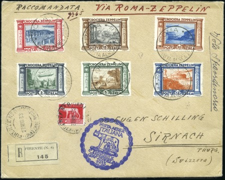 Stamp of Italy 1930 (27 May) "Crociera Zeppelin" registered cover