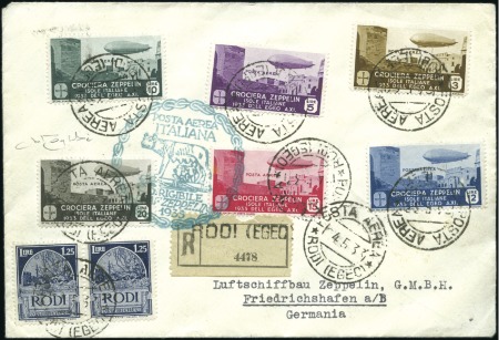 Stamp of Italy » Aegean Islands 1933 (14 May) "Crociera Zeppelin" flight registere