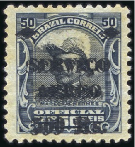 Stamp of Brazil 1927 Airmail 500r on 50r grey & black, mint showin